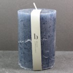 Broste Candles - 10cm x 7cm Orion Blue Solid Colour Rustic Pillar Candles