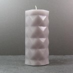 Broste Candles - 14cm Grey Rhomb Pillar Candles Design 6