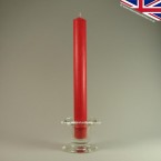 20cm Traditional Drawn Red Rustic Dinner Candles